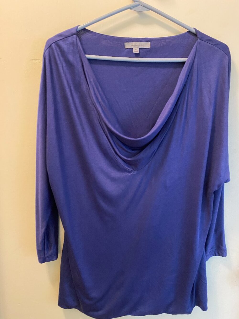 Classiques Entier Purple Cowl Neck Top 100% Viscose Made in Canada - XL